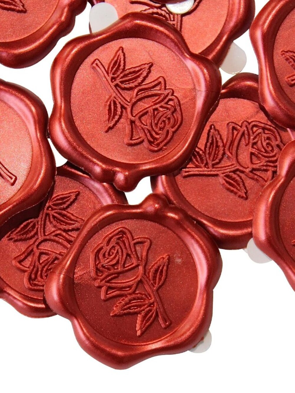 Pollize 50Pcs Rose Wax Seal Stickers, Wedding Invitation Envelope Stickers